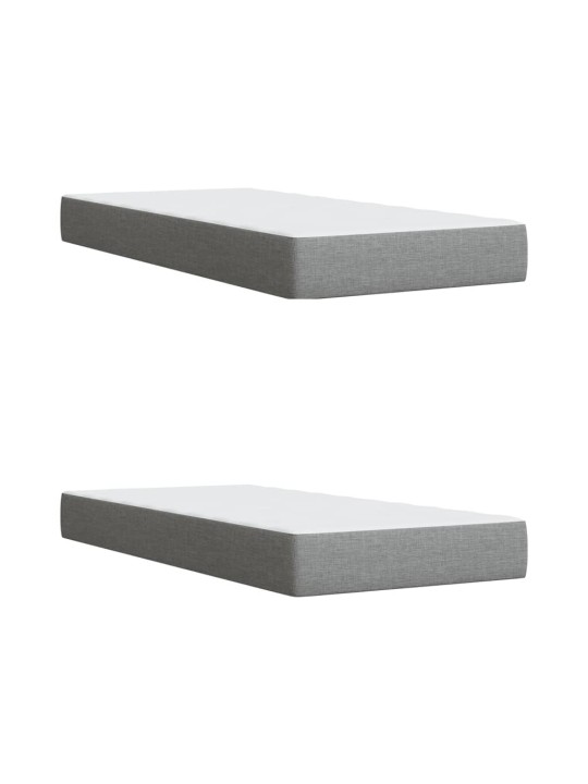 Box spring postel s matrací světle šedá 200 x 200 cm textil