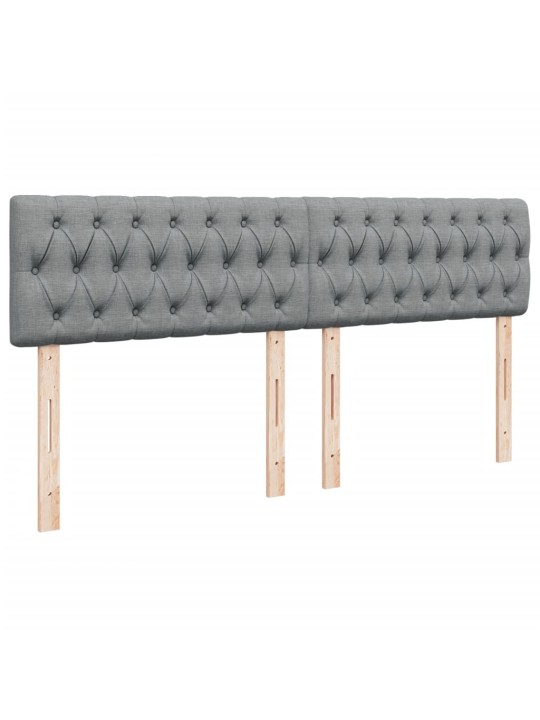 Box spring postel s matrací světle šedá 200 x 200 cm textil