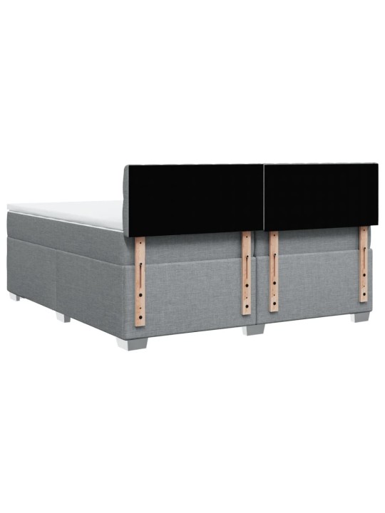 Box spring postel s matrací světle šedá 200 x 200 cm textil