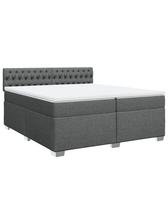 Box spring postel s matrací tmavě šedá 200x200 cm textil