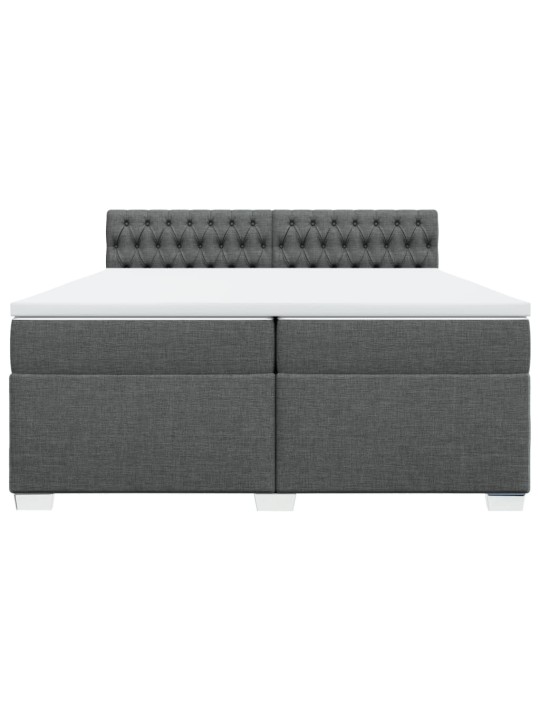 Box spring postel s matrací tmavě šedá 200x200 cm textil