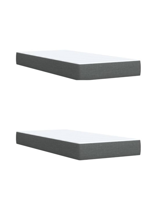 Box spring postel s matrací tmavě šedá 200x200 cm textil
