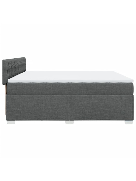 Box spring postel s matrací tmavě šedá 200x200 cm textil