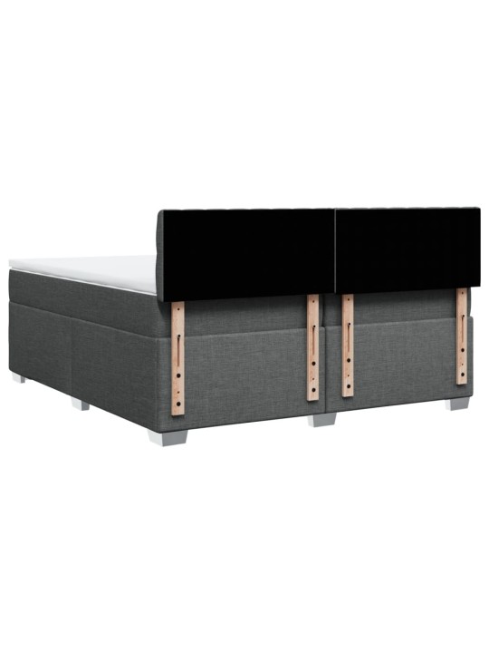 Box spring postel s matrací tmavě šedá 200x200 cm textil