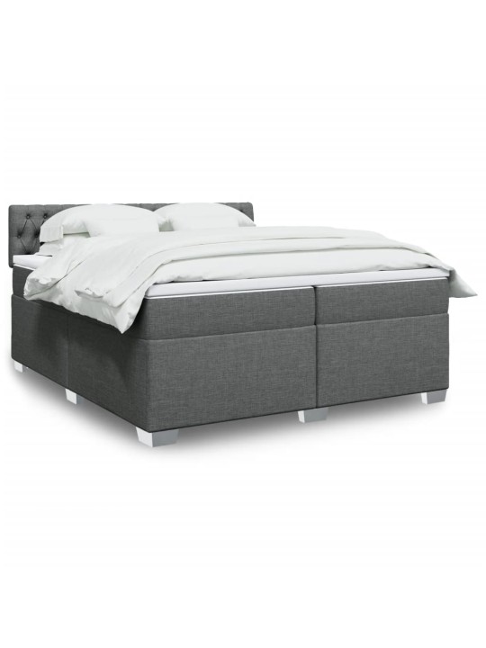 Box spring postel s matrací tmavě šedá 200x200 cm textil