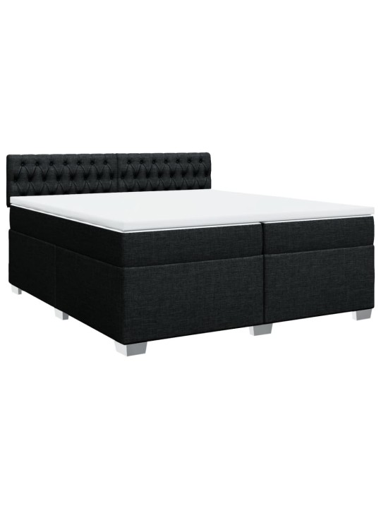 Box spring postel s matrací černá 200x200 cm textil
