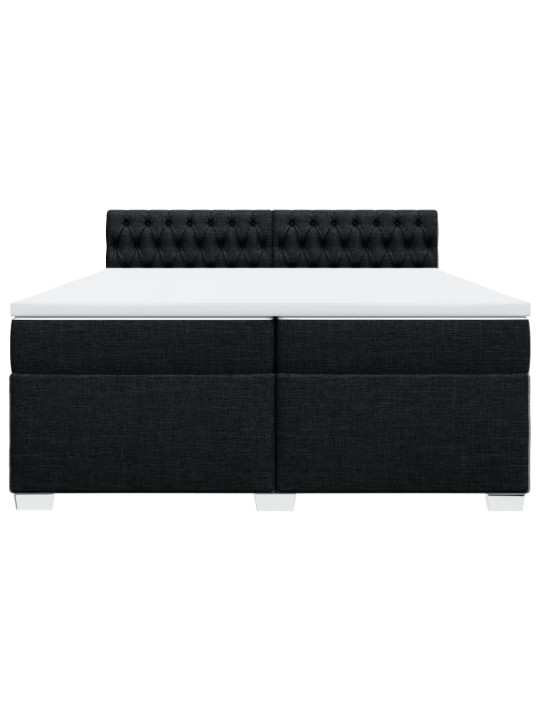 Box spring postel s matrací černá 200x200 cm textil