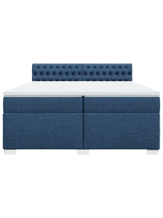 Box spring postel s matrací modrá 200x200 cm textil