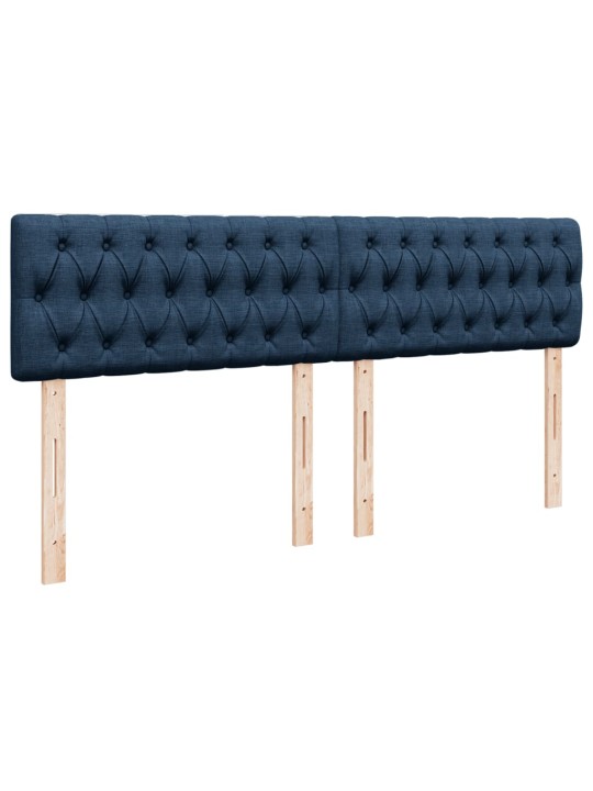 Box spring postel s matrací modrá 200x200 cm textil