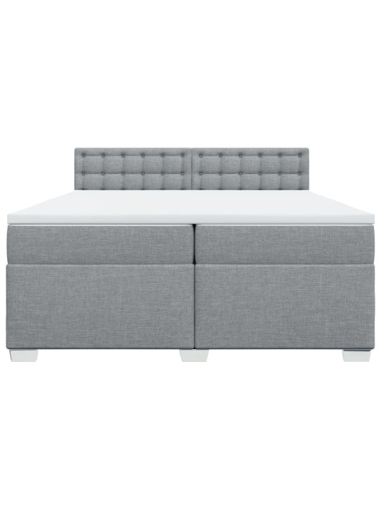 Box spring postel s matrací světle šedá 200 x 200 cm textil