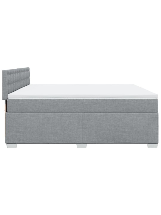 Box spring postel s matrací světle šedá 200 x 200 cm textil