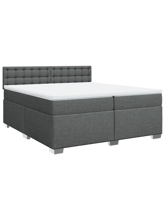 Box spring postel s matrací tmavě šedá 200x200 cm textil