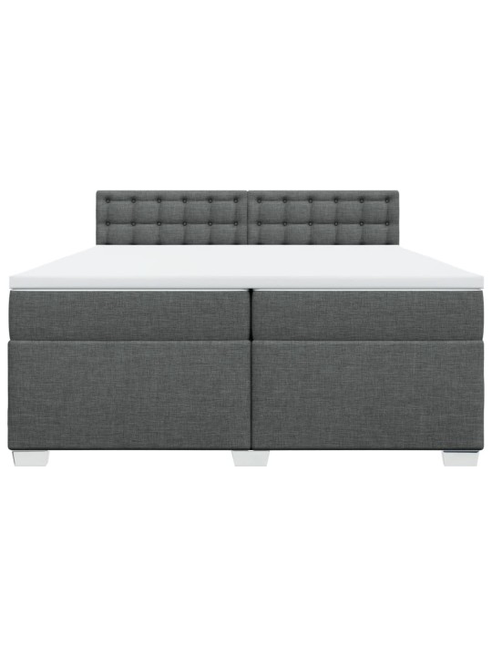 Box spring postel s matrací tmavě šedá 200x200 cm textil
