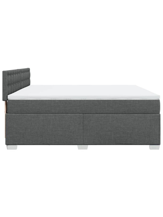 Box spring postel s matrací tmavě šedá 200x200 cm textil