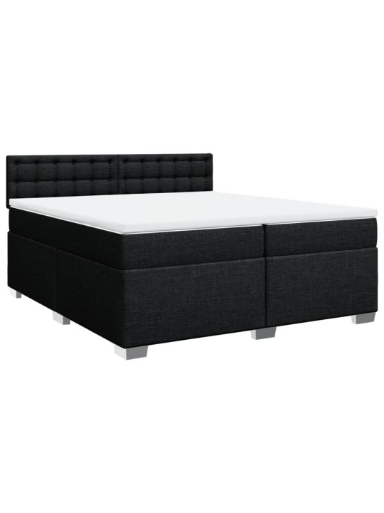 Box spring postel s matrací černá 200x200 cm textil