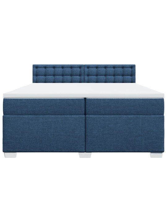 Box spring postel s matrací modrá 200x200 cm textil