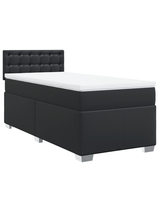 Box spring postel s matrací černá 80 x 200 cm umělá kůže