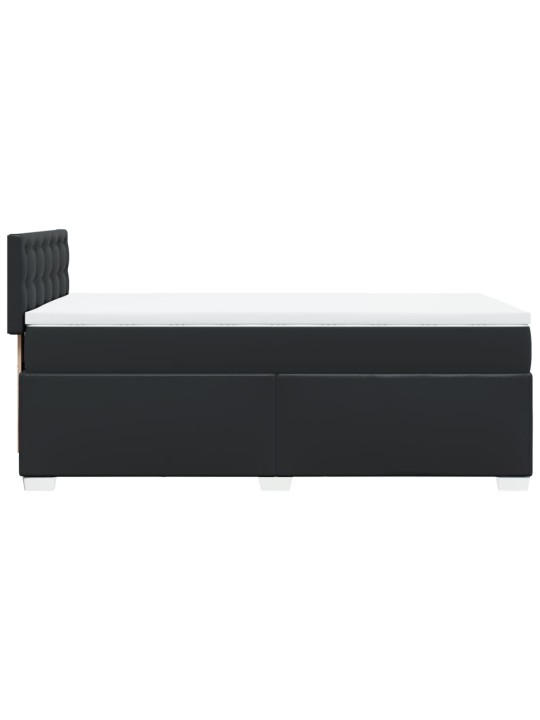 Box spring postel s matrací černá 80 x 200 cm umělá kůže