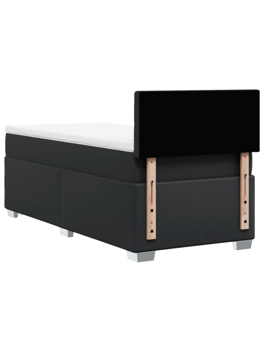 Box spring postel s matrací černá 80 x 200 cm umělá kůže