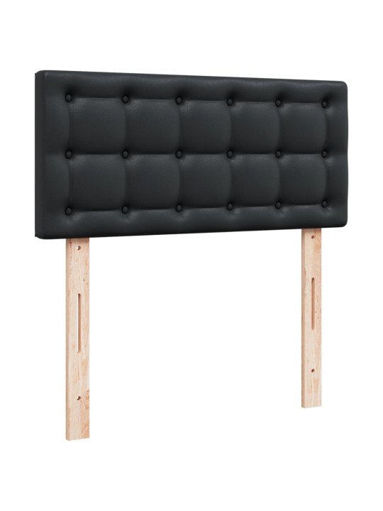 Box spring postel s matrací černá 80 x 200 cm umělá kůže