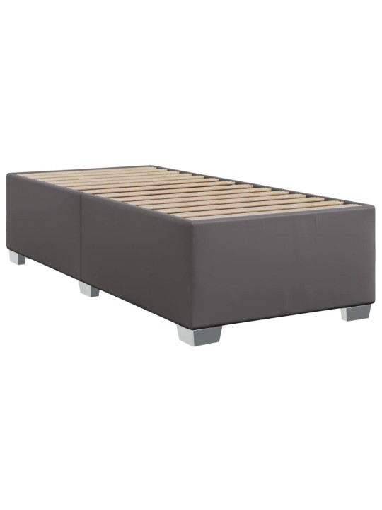 Box spring postel s matrací šedá 80 x 200 cm umělá kůže