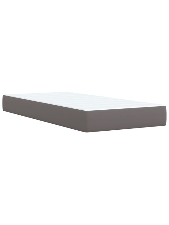 Box spring postel s matrací šedá 80 x 200 cm umělá kůže