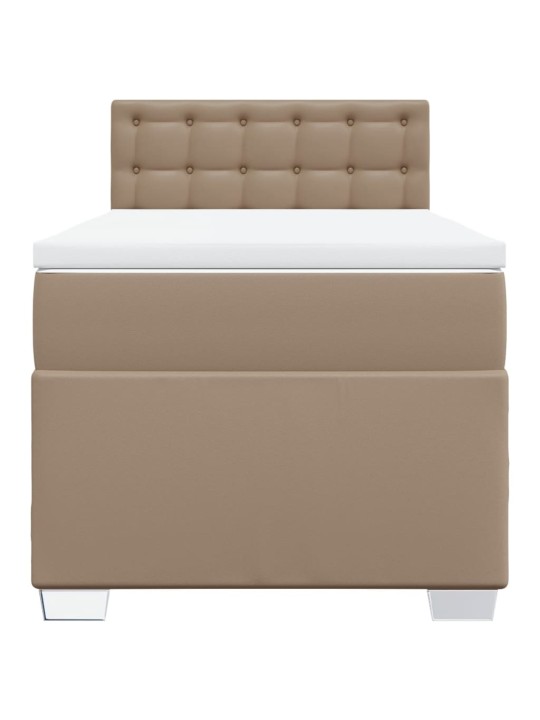 Box spring postel s matrací cappuccino 80 x 200 cm umělá kůže