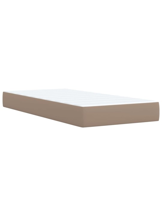 Box spring postel s matrací cappuccino 80 x 200 cm umělá kůže