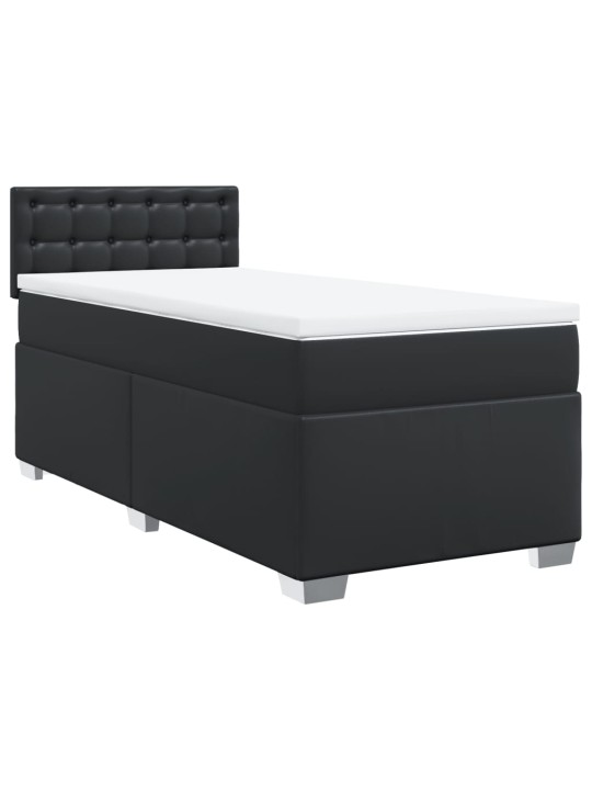 Box spring postel s matrací černá 90x190 cm umělá kůže