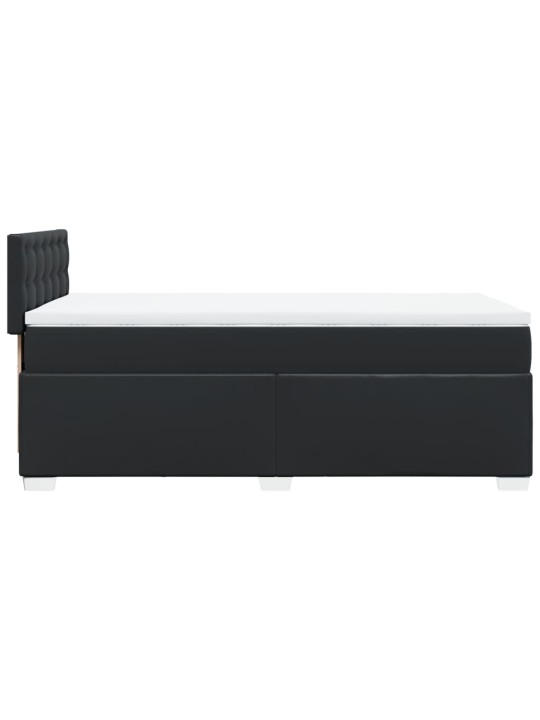 Box spring postel s matrací černá 90x190 cm umělá kůže