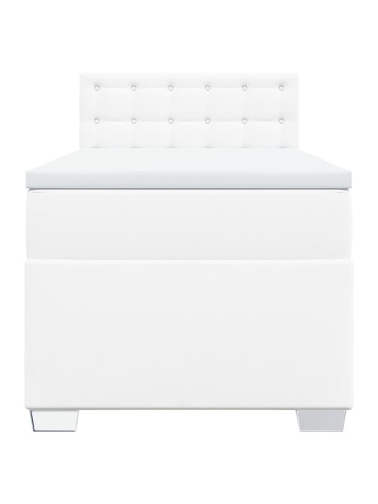 Box spring postel s matrací bílá 90x190 cm umělá kůže