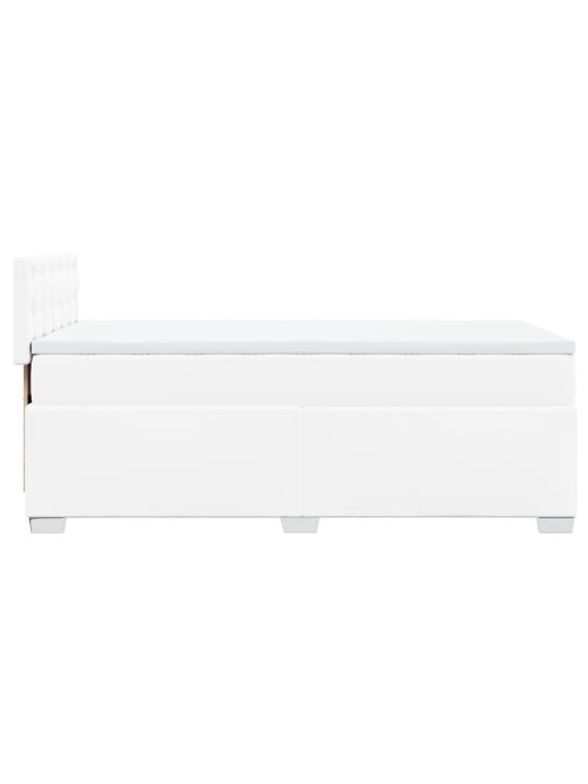Box spring postel s matrací bílá 90x190 cm umělá kůže