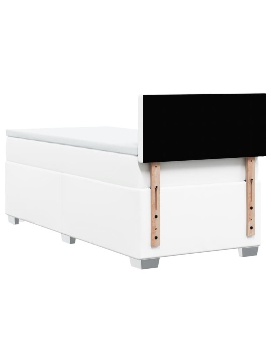 Box spring postel s matrací bílá 90x190 cm umělá kůže