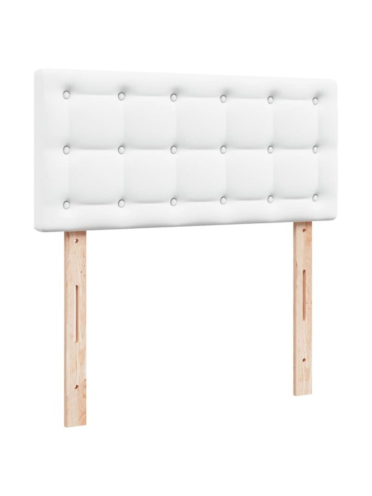 Box spring postel s matrací bílá 90x190 cm umělá kůže