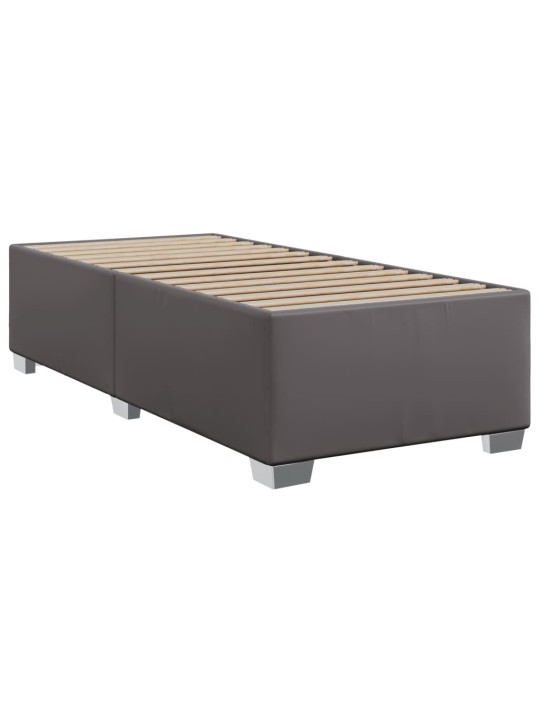 Box spring postel s matrací šedá 90x190 cm umělá kůže