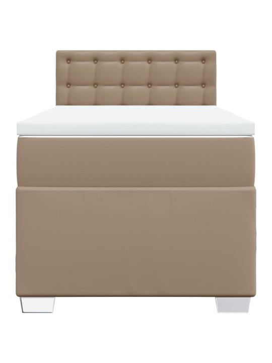 Box spring postel s matrací cappuccino 90x190 cm umělá kůže