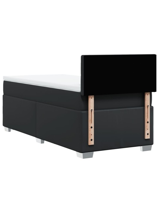 Box spring postel s matrací černá 90x200 cm umělá kůže