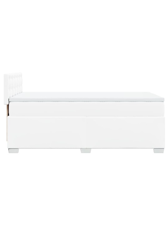Box spring postel s matrací bílá 90x200 cm umělá kůže