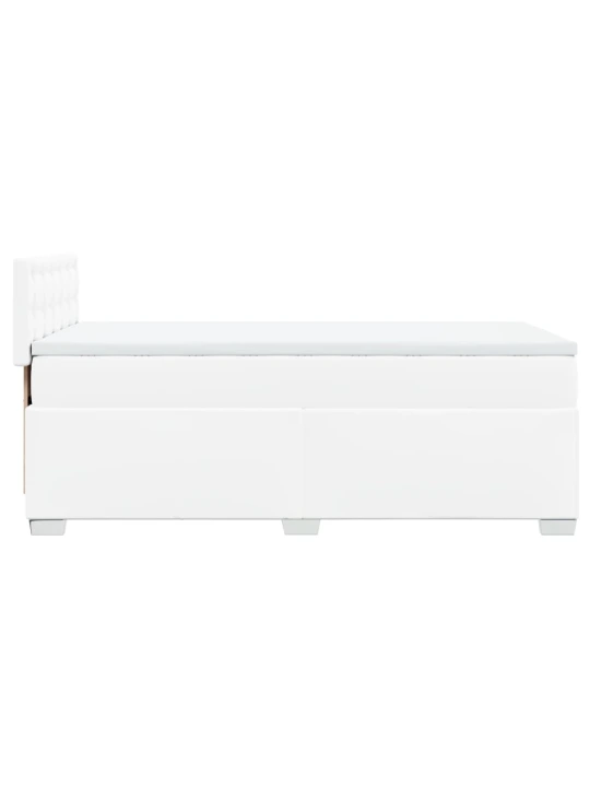 Box spring postel s matrací bílá 90x200 cm umělá kůže