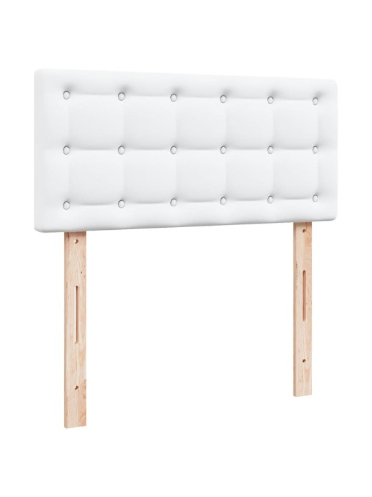 Box spring postel s matrací bílá 90x200 cm umělá kůže