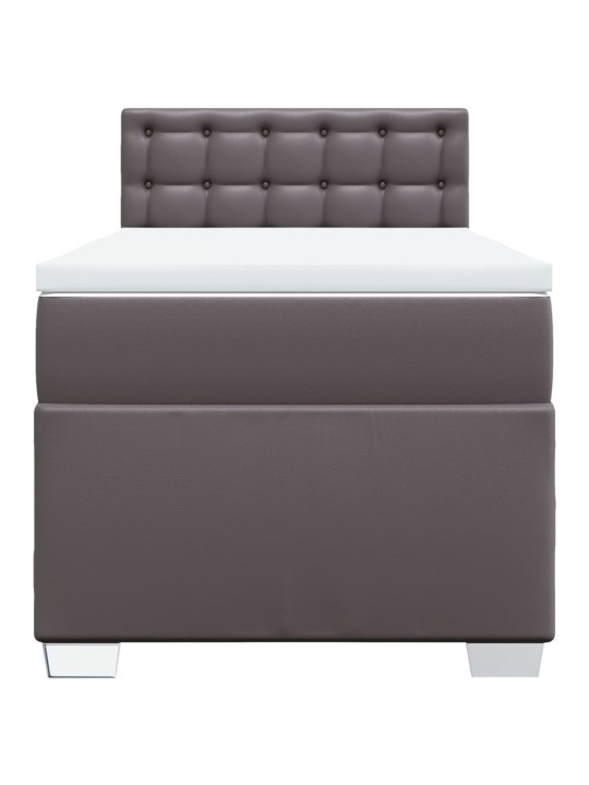 Box spring postel s matrací šedá 90x200 cm umělá kůže