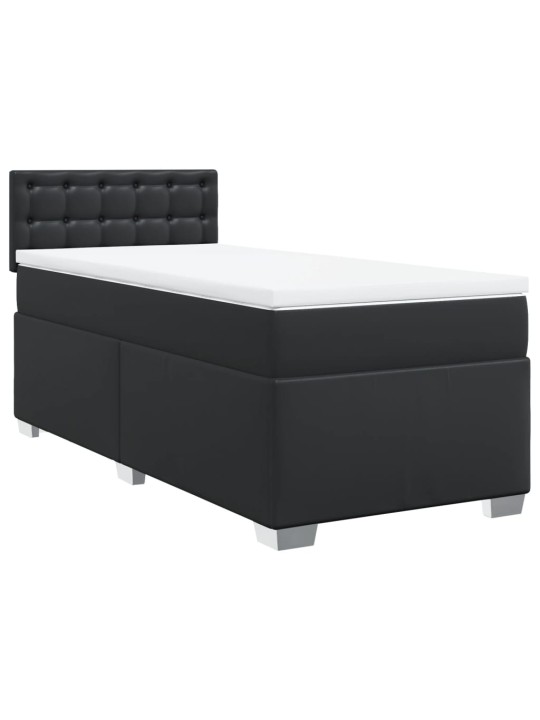 Box spring postel s matrací černá 100x200 cm umělá kůže