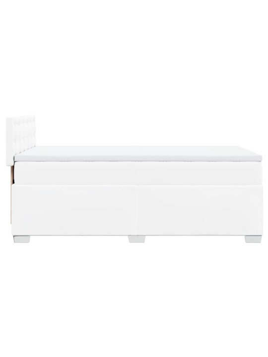 Box spring postel s matrací bílá 100x200 cm umělá kůže
