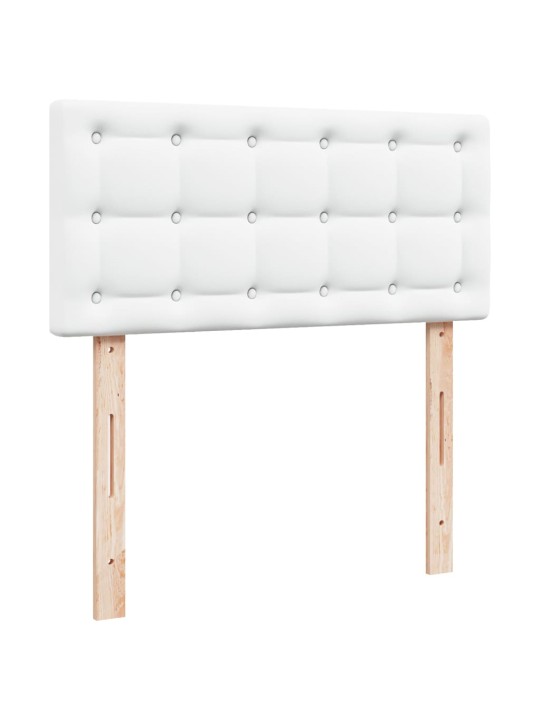 Box spring postel s matrací bílá 100x200 cm umělá kůže
