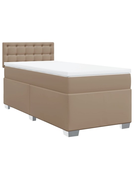 Box spring postel s matrací cappuccino 100x200 cm umělá kůže