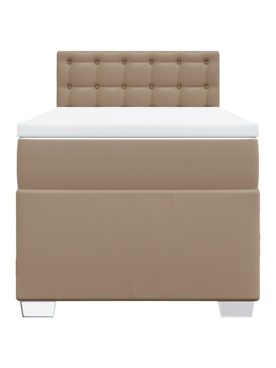 Box spring postel s matrací cappuccino 100x200 cm umělá kůže