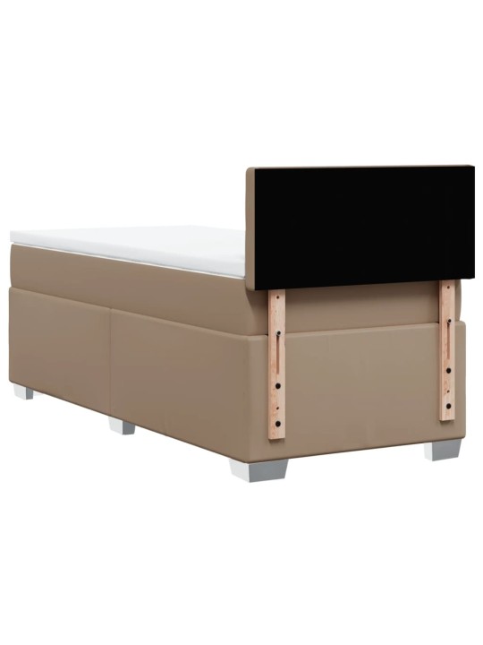 Box spring postel s matrací cappuccino 100x200 cm umělá kůže