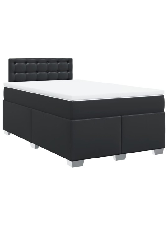 Box spring postel s matrací černá 120x190 cm umělá kůže