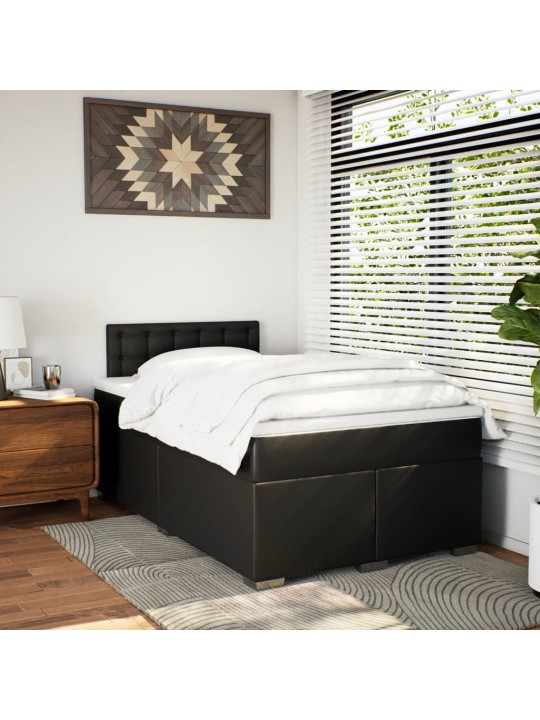 Box spring postel s matrací černá 120x190 cm umělá kůže