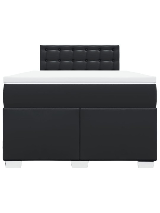 Box spring postel s matrací černá 120x190 cm umělá kůže